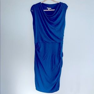 Anthropologie midi dress, draped turquoise szL